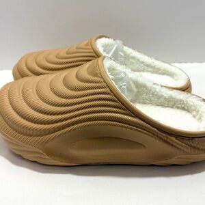 Cozy Faux-Shearling Lined Slip-On Clogs - Tan NWT